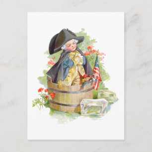 Carte Postale Le petit George Washington traversant le Delaware