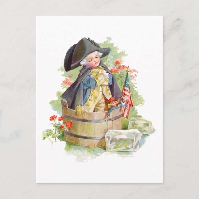 Carte Postale Le petit George Washington traversant le Delaware (Devant)