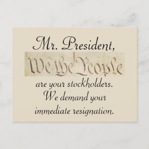Carte Postale Le peuple exige la démission de Trump