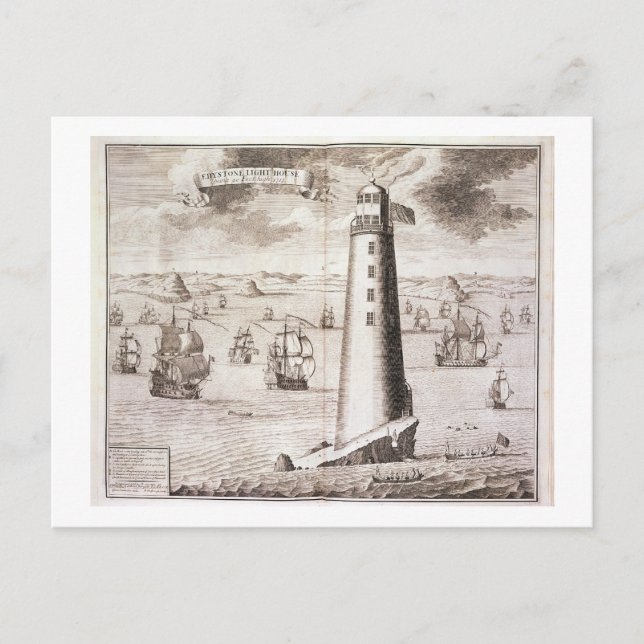 Carte Postale Le phare Eddystone, gravé par Hendrick Hul (Devant)