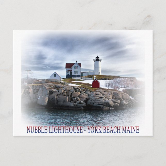 Carte Postale Le phare "Nubble" Cape Neddick York, Maine (Devant)