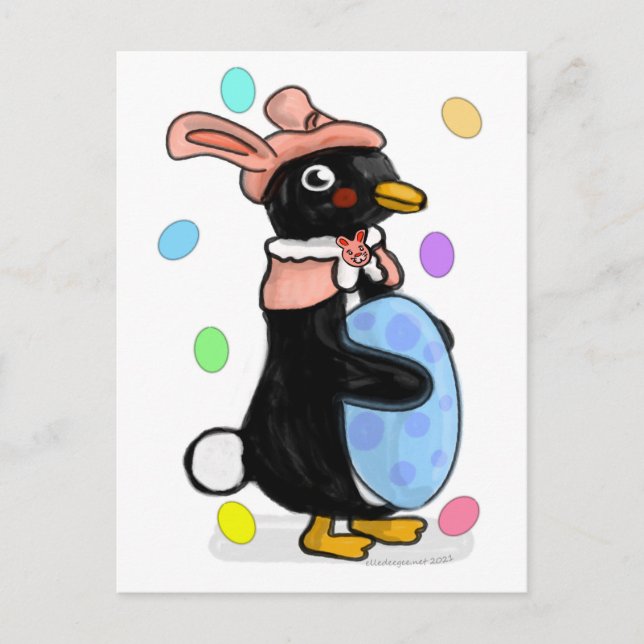 Carte Postale Le pingouin de Pâques (Devant)