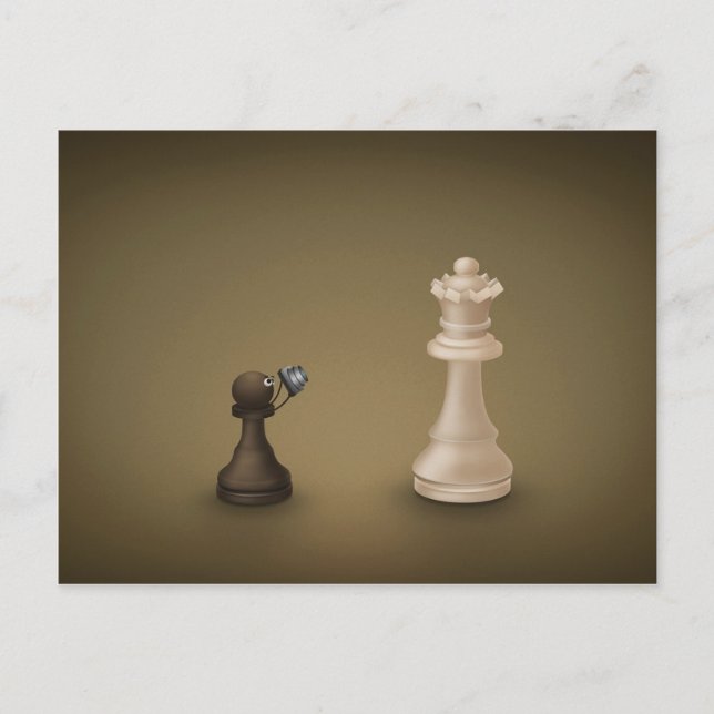 Carte Postale Le pion prend la reine (Devant)