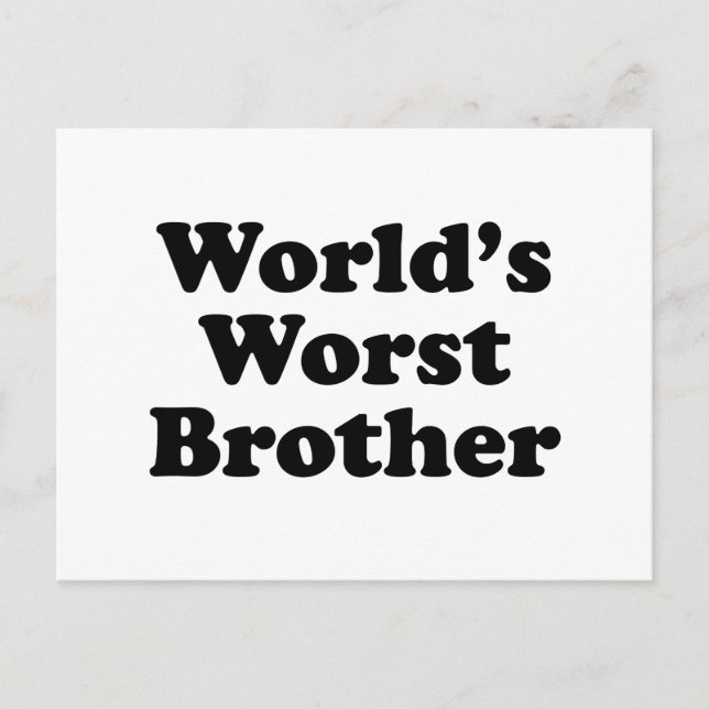 Carte Postale Le pire frère du monde (Devant)