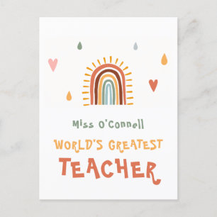 Carte Postale Le plus grand cadeau d'enseignant du monde Boho ar
