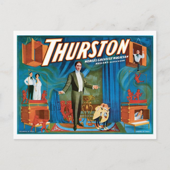Carte Postale Le plus grand magicien du monde de Thurston ~ Acte (Devant)