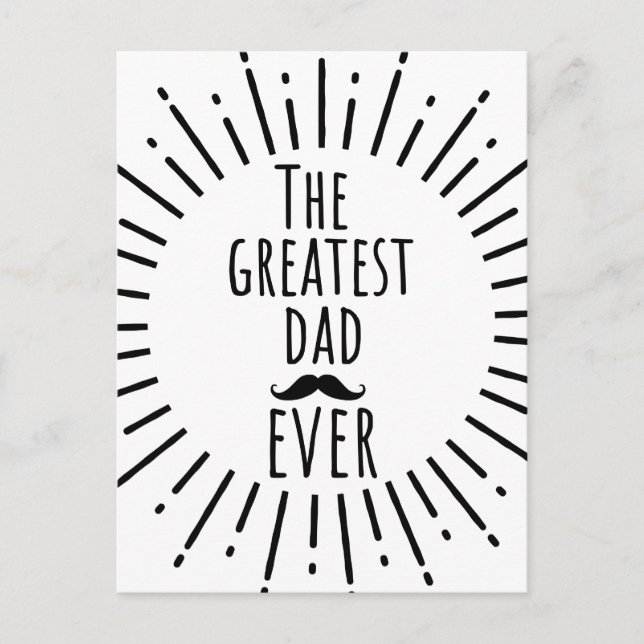 Carte Postale Le plus grand papa jamais Vintage Moustache (Devant)