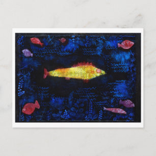 Carte Postale Le poisson rouge, Paul Klee