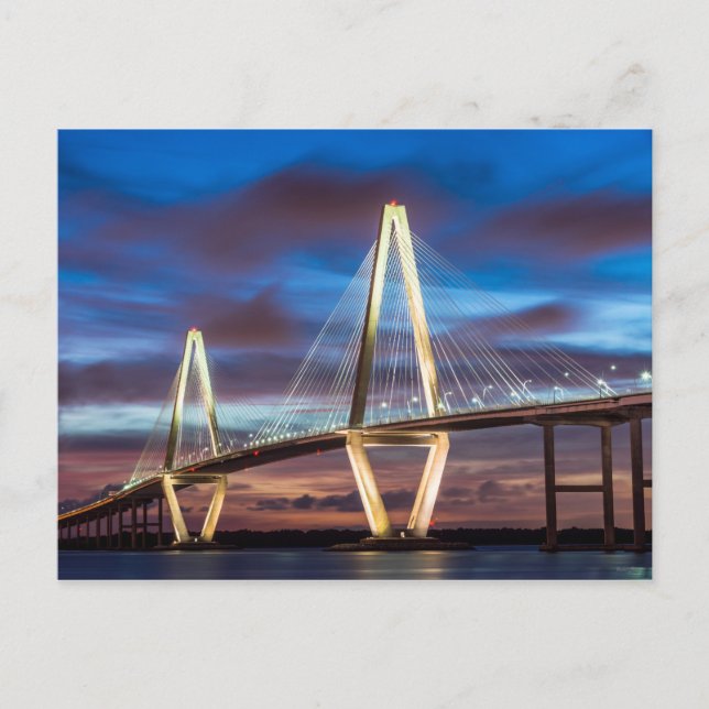 Carte Postale Le Pont Arthur Ravenel La Nuit (Devant)