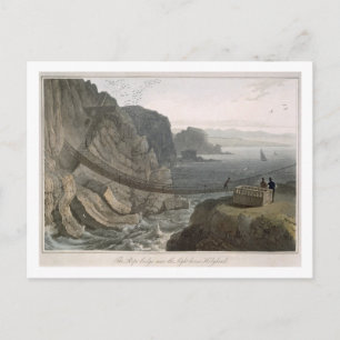 Carte Postale Le pont de corde près du phare, Holyhead, pour