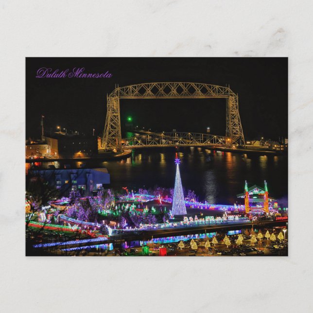 Carte Postale Le pont de levage aérien et Bentleyville Minnesota (Devant)