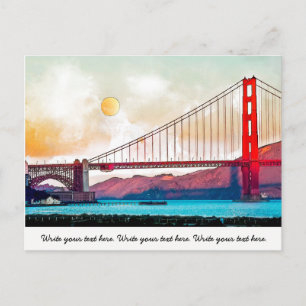 Carte Postale Le pont du Golden Gate de San Francisco. États-Uni