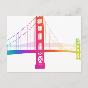 Carte Postale Le pont du Golden Gate   Style arc-en-ciel