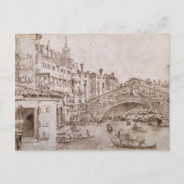 Carte Postale Le pont du Rialto, Venise (Devant)