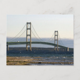 Carte Postale Le pont Mackinac qui s'étend sur le détroit de 4