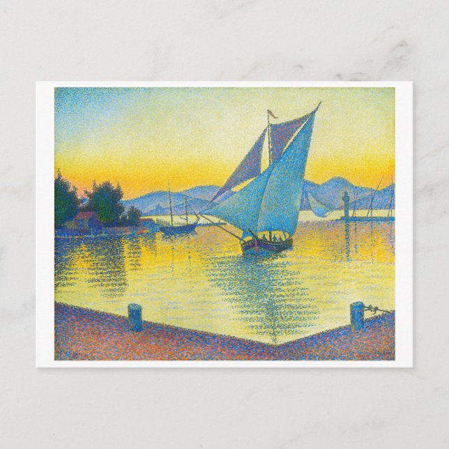 Carte Postale Le Port au coucher du soleil, Signac (Devant)