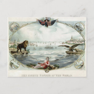 Carte Postale Le Poster vintage de câble Atlantique 1866 restaur