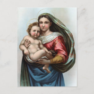 Carte Postale Le Poster vintage Madonna de Raphael restauré