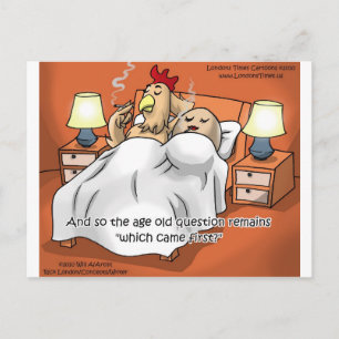 Carte Postale Le poulet ou l'œuf est arrivé en premier? Cadeaux 