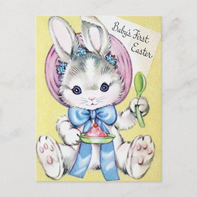 Carte Postale Le premier lapin de Pâques de Babie adorable (Devant)