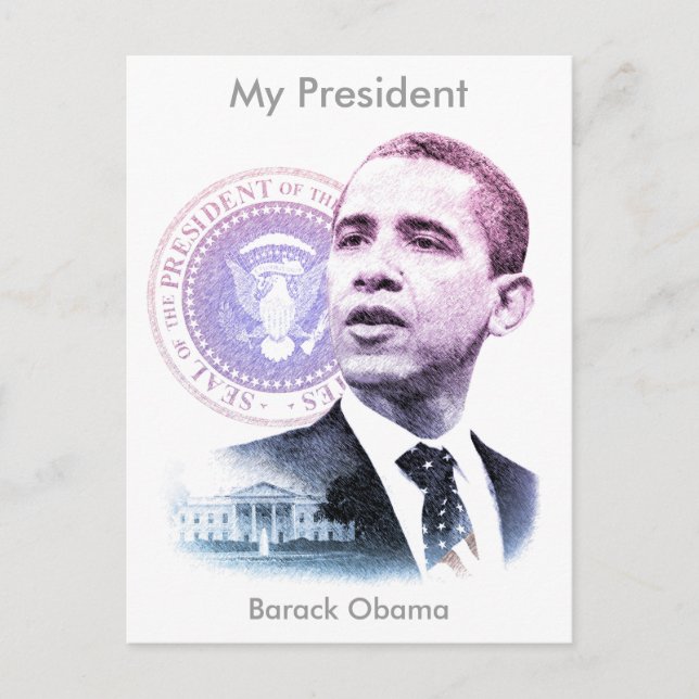 Carte Postale Le président Barack Obama Portrait (Devant)