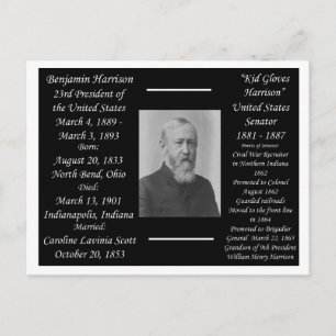 Carte Postale Le président Benjamin Harrison