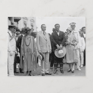Carte Postale Le président Coolidge et Tom Mix avec leurs femmes
