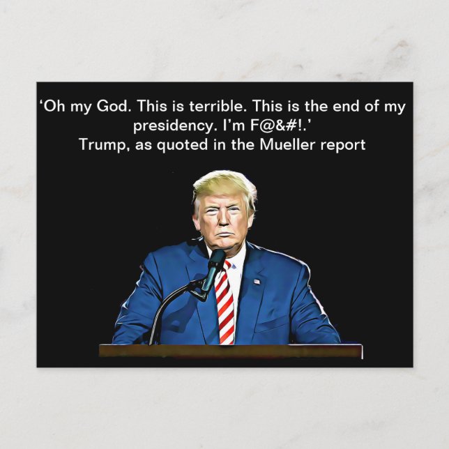 Carte Postale Le président Donald Trump cite des mémoires (Devant)