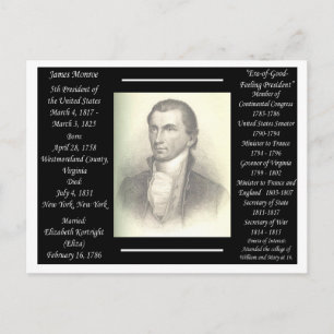 Carte Postale Le président James Monroe