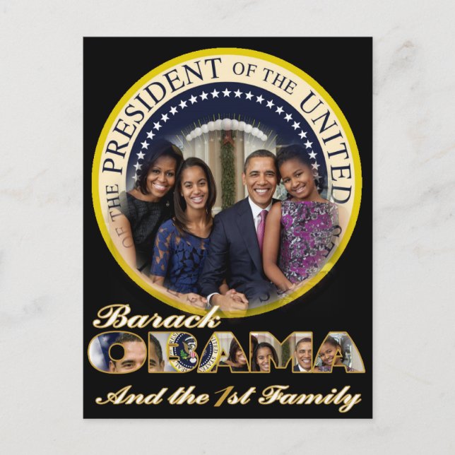 CARTE POSTALE LE PRÉSIDENT OBAMA ET LA FAMILLE DU FRIST (Devant)