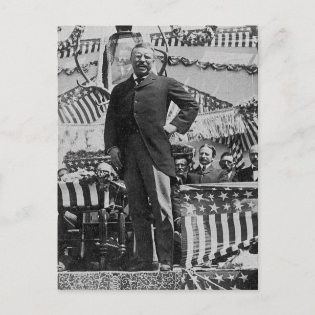 Carte Postale Le président Theodore Roosevelt au Wyoming (Devant)