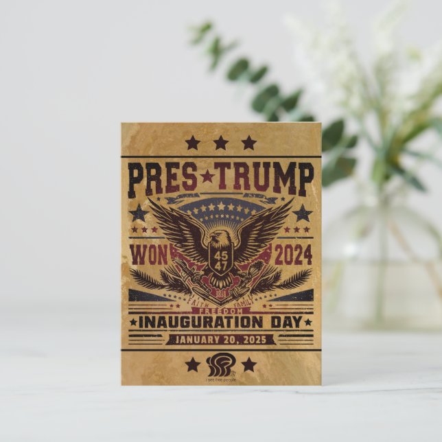Carte Postale Le président Trump a gagné 2024 (Debout devant)