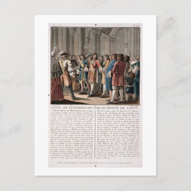 Carte Postale Le prince de Conti (1664-1709) loue le duc de (Devant)