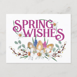 Carte Postale Le printemps veut des oeufs de fleurs Pagan Equino