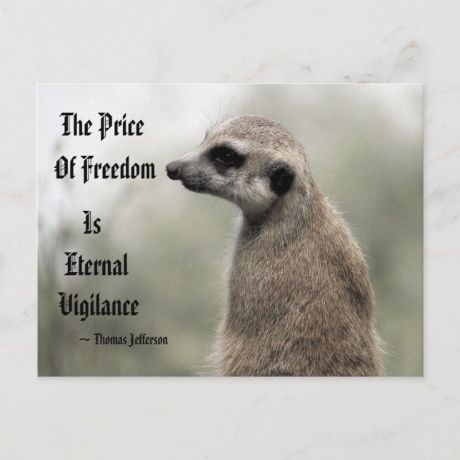 Carte Postale Le prix de la liberté est la vigilance éternelle - (Devant)