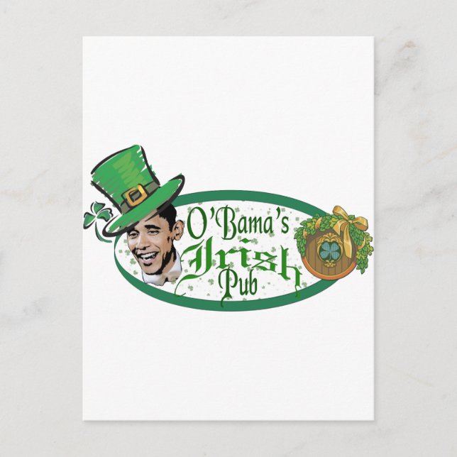 Carte Postale Le pub irlandais d'Obama (Devant)