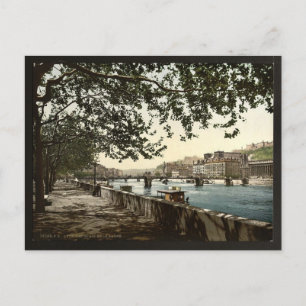 Carte Postale Le quai de la Sa&ocirc ; ne, Lyons, France classiq