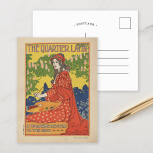 Carte Postale Le Quartier Latin 1890 Magazine vintage