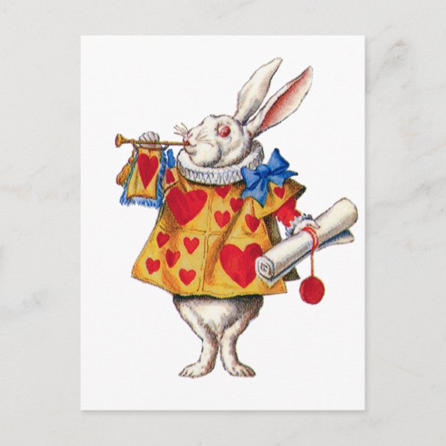 CARTE POSTALE LE RABIT BLANC D'ALICE AU WONDERLAND (Devant)