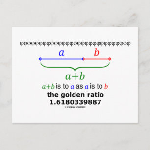 Carte Postale Le ratio d'or (mathématiques 1.6180339887)