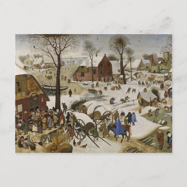 Carte Postale Le recensement à Bethléem (par Pieter Bruegel) (Devant)