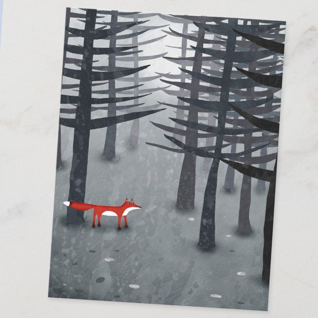 Carte Postale Le renard et la forêt (The Fox and the Forest art postcard)