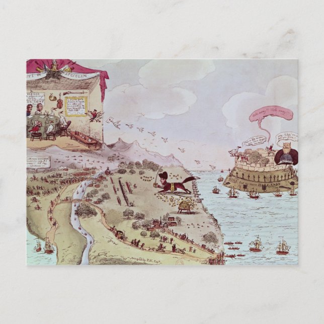 Carte Postale Le renard et l'oie; ou Boney Broke Loose (Devant)