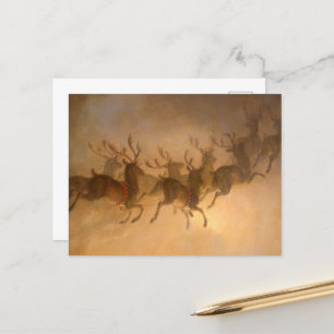 Carte Postale Le renne du Père Noël par William Holbrook Beard