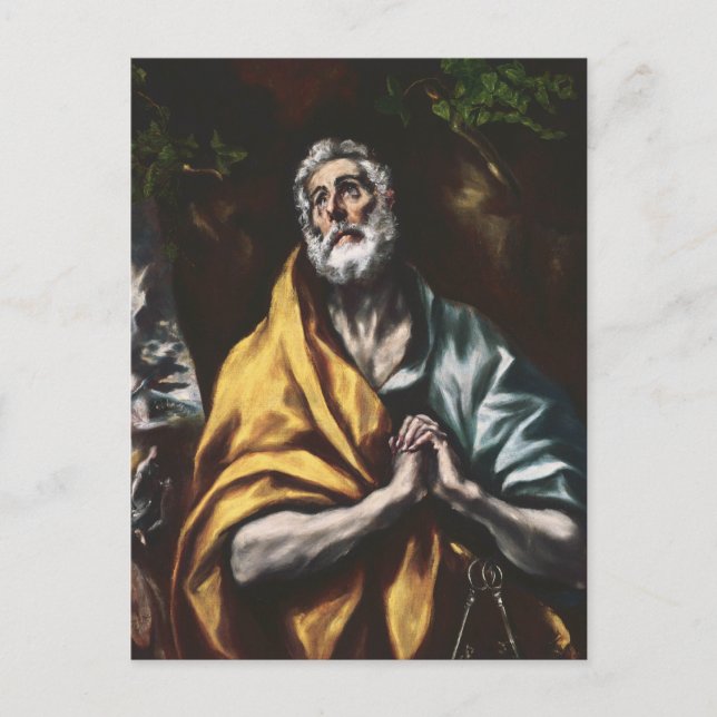 Carte Postale Le repentir Saint Pierre par El Greco (Devant)