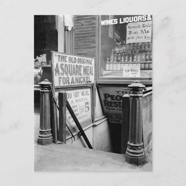 Carte Postale Le restaurant à cinq cents, 1915 (Devant)