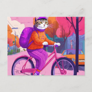 Carte Postale Le retour à l'école de Jazzy Kitty