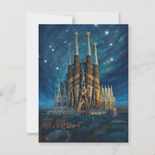 Carte Postale Le rêve étoilé de Gaudi   Barcelone Sagrada Famili