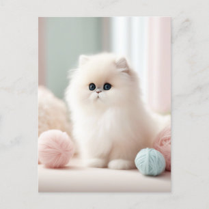 Carte Postale Le rêve pastel doux du chat perse