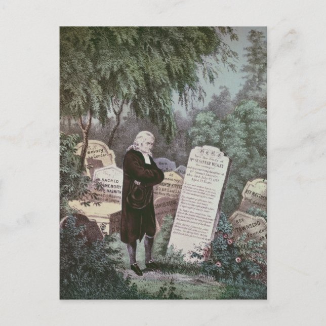 Carte Postale Le révérend John Wesley visite la tombe de sa mère (Devant)